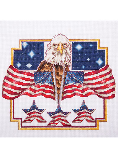Majestic Eagle & Flags Pattern