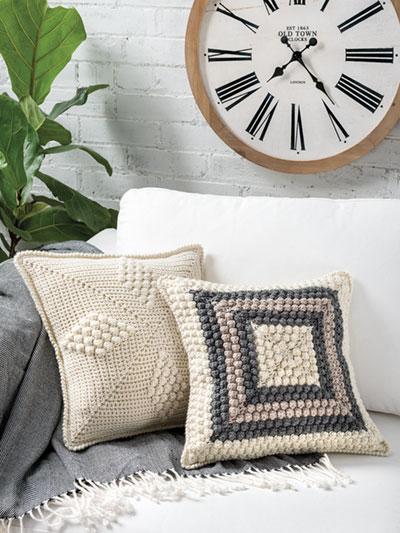 Plenty of Clusters Pillow Set Crochet Pattern
