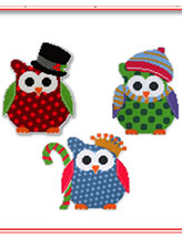 Christmas Owl Trio