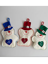 Happy Snowmen Felt Ornaments