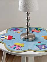 Round the Block Wool Table Topper
