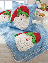 Santa Afghan & Pillow Crochet Pattern