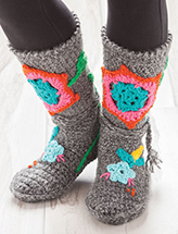 ANNIE'S SIGNATURE DESIGNS: Patchwork Booties for Adults Crochet Pattern
