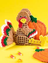 Turkey & Pumpkins Coaster Set