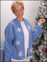 Glistening Snowflake Sweatshirt Cardigan