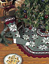 Scandinavian Snowflake Tree Skirt & Stocking