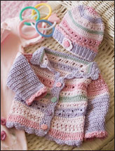 Girl's Striped Hat & Sweater