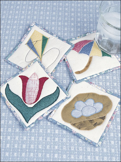 Springtime Coasters!: 3 Quilted Designs