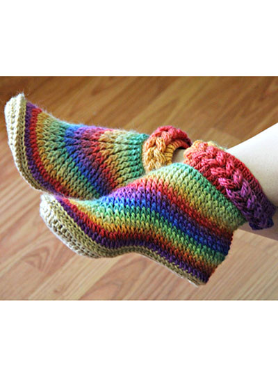 Knit-Look Braid Stitch Boots - Adult