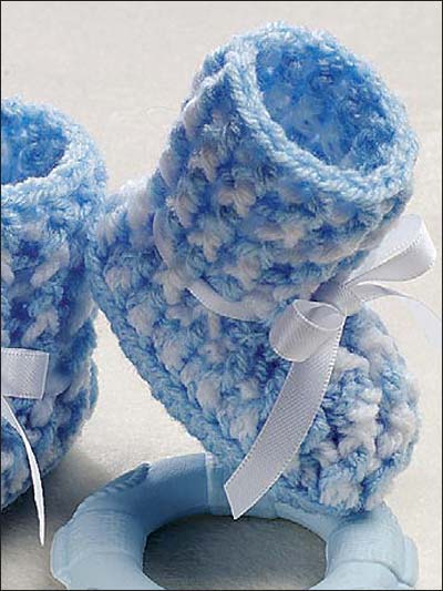 Crochet Patterns Baby Booties on Patterns Ribbed Booties Technique Crochet Use Baby Yarn And A Size