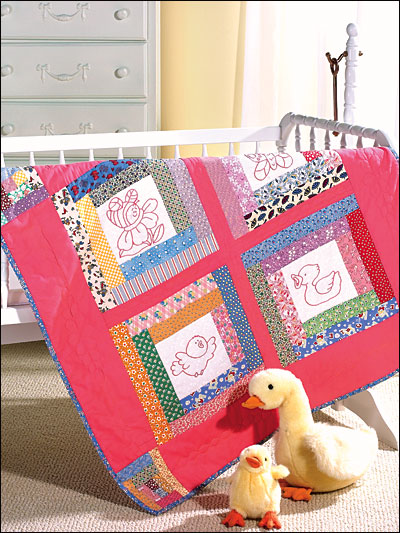 Embroidered Blocks Baby Quilt