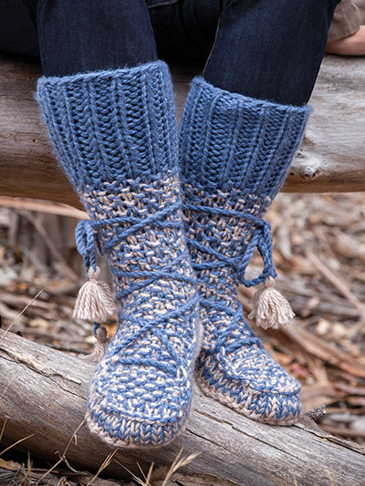 ANNIE'S SIGNATURE DESIGNS: Mukluk Knit Booties Knit Pattern