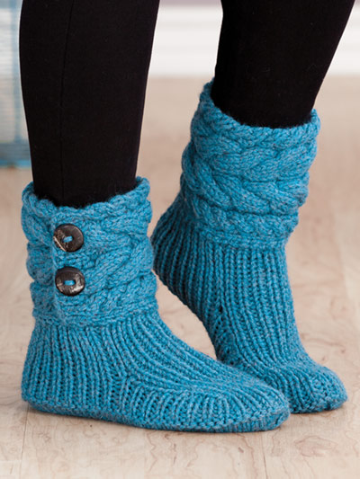 Cable Cuffed Boots Knit Pattern