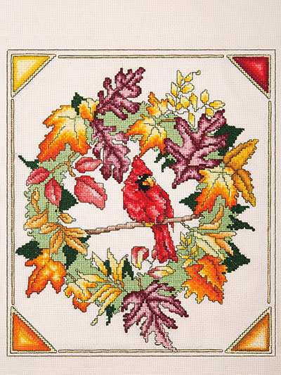Fall Cardinal Wreath Pattern