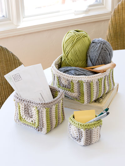 ANNIE'S SIGNATURE DESIGNS: Ramsey Gansey Baskets Crochet Pattern