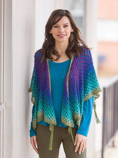 Give It a Whirl Tassel Shawl Crochet Pattern
