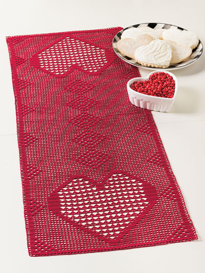 Lacy Hearts Runner Crochet Pattern