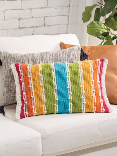 Boho Stripes Pillow Crochet Pattern