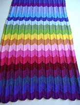 Knitting in Technicolor Chevron Blanket