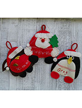 Santa, Robin & Penguin Ornaments