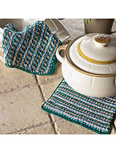 Highmere Tunisian Pot Holder & Dishcloth