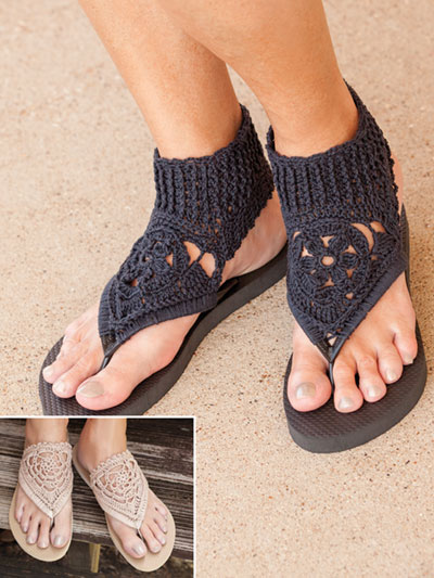 8 Awesome Flip Flop Crochet Slippers - Free Patterns - DIY 4 EVER