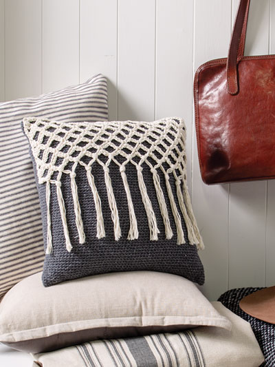 Knotted Fringe Pillow Crochet Pattern