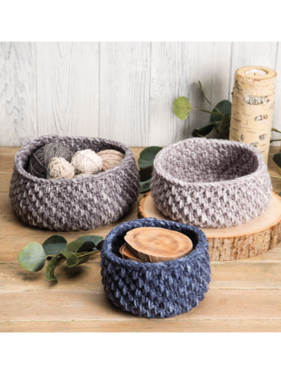 Smokey Blues Baskets Crochet Pattern