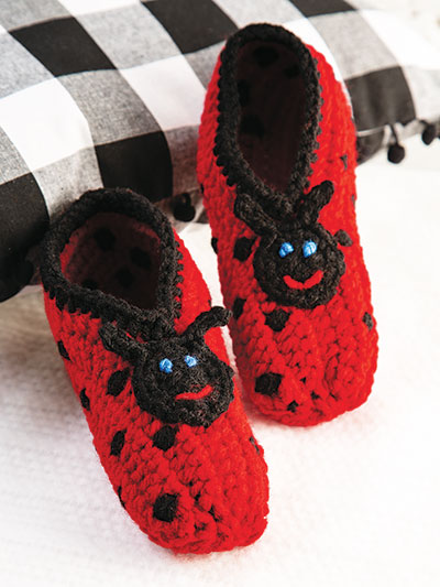 Ladybug Slippers Crochet Pattern