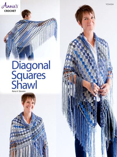 Diagonal Squares Shawl Crochet Pattern