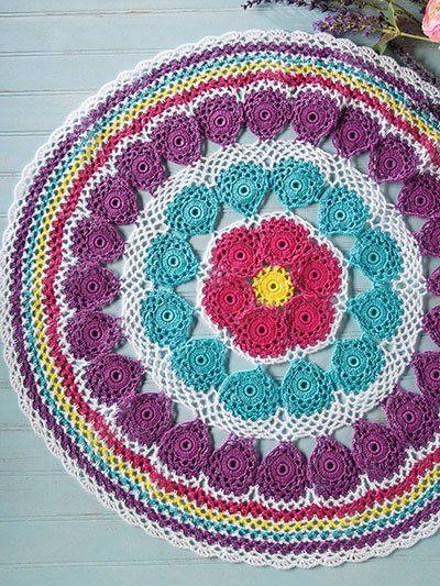 Color Wheel Table Mat Crochet Pattern