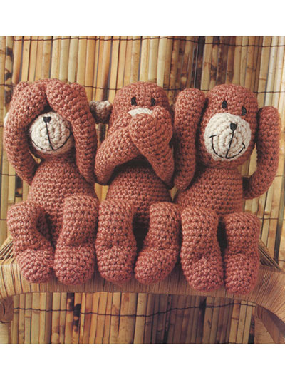 See No Evil Monkeys Crochet Pattern