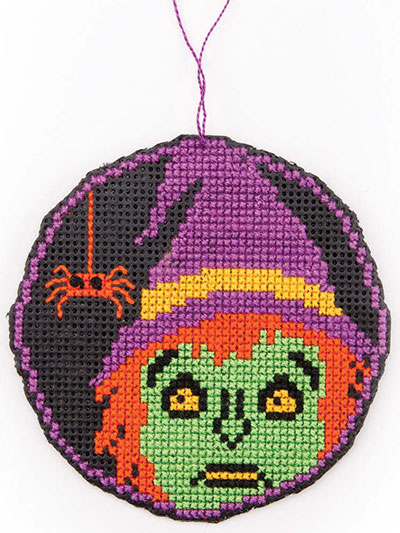 Circle Witch Ornament Cross Stitch Pattern