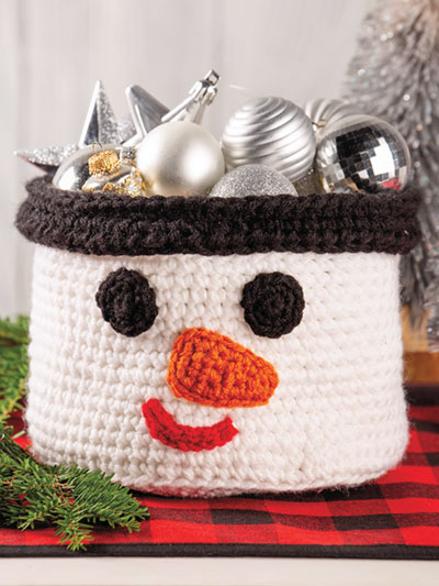 Snowman Basket Crochet Pattern