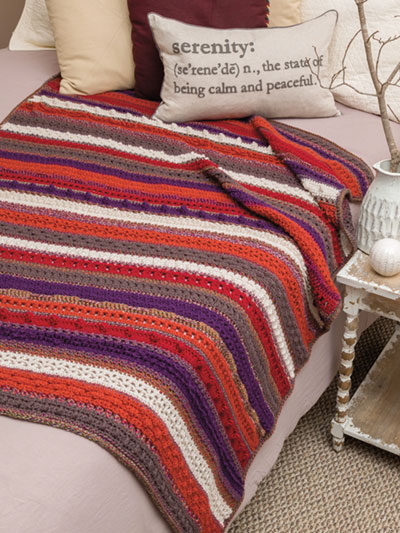 Jewel Tone Crochet Sampler Throw Pattern