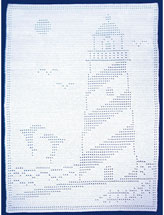 Easy Filet Lighthouse With Dolphins Afghan