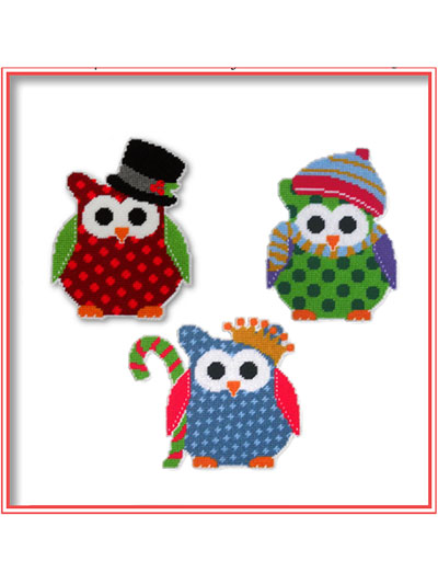 Christmas Owl Trio
