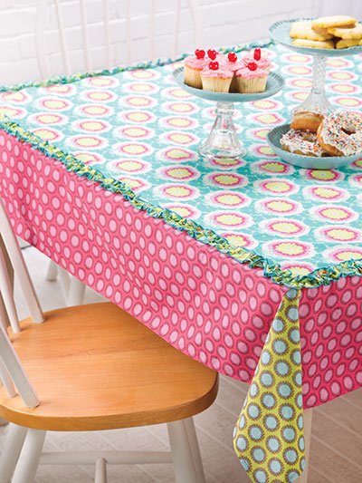 Bordered Tablecloth With Ruffle