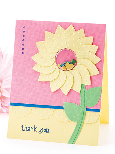 Shaker Flower Thank You Card