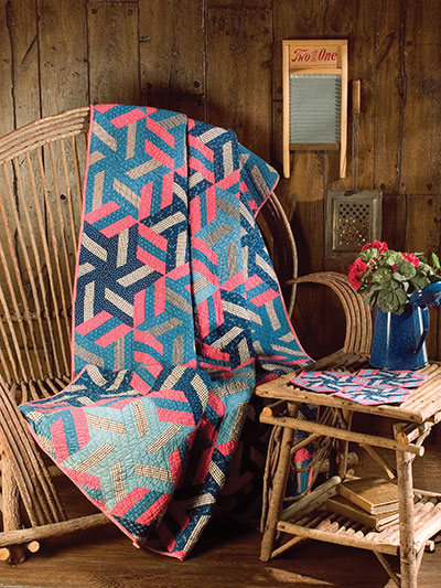 Six-Point Striped Star Quilt & Topper