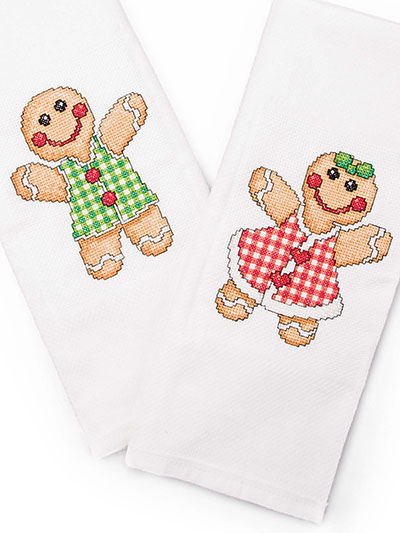 Gingerbread Couple Towels Cross Stitch Pattern