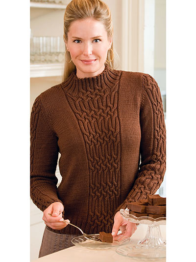 Mocha Cabled Pullover