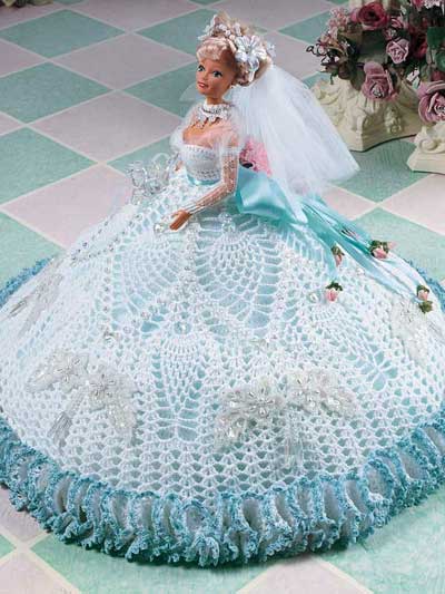 White Pineapple Fashion Doll Gown
