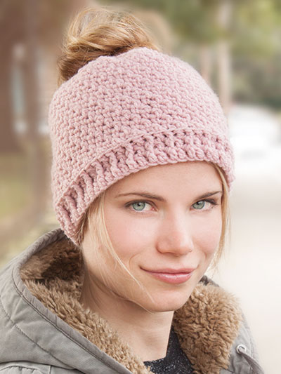Messy Bun Crochet Hat