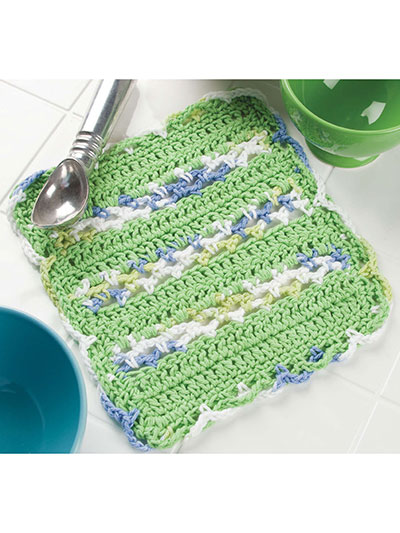 Bands of Lace Dishcloth