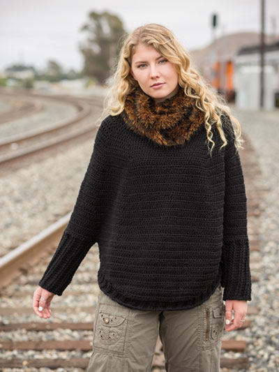 ANNIE'S SIGNATURE DESIGNS: Take Me Places Sweater & Faux-Fur Cowl Crochet Pattern
