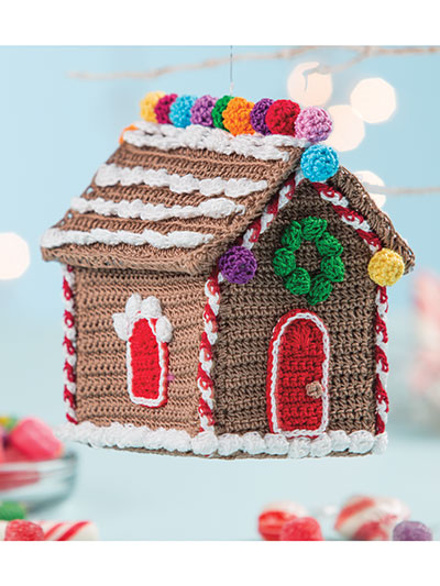Gingerbread House Ornament Crochet Pattern