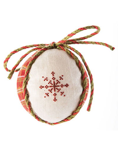 Country Snow Ornament Cross-Stitch Pattern