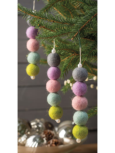 Felted Wool Ball Icicle Ornament Pattern