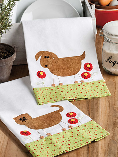 Love My Pets Tea Towel Set Quilt Pattern